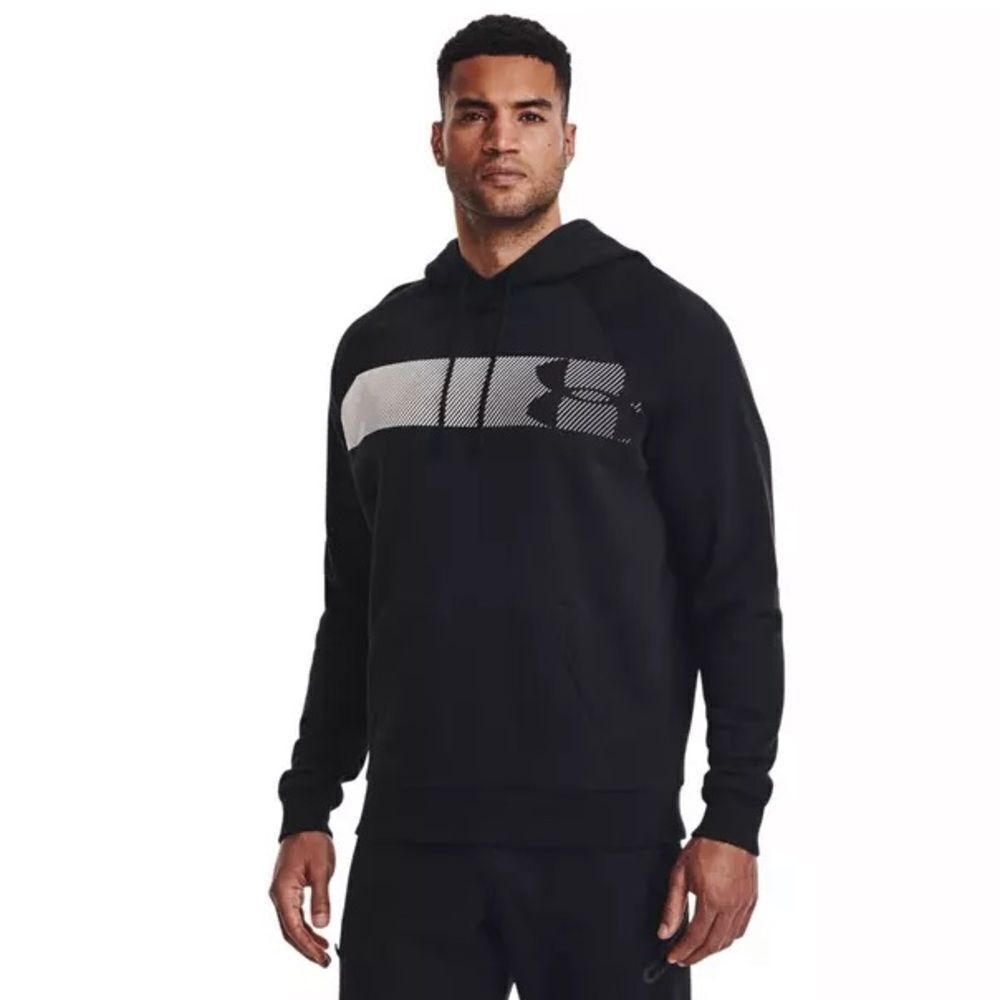 New without tags Under Armour Men's Rival Fleece Graphic Pullover Hoodie-Black L